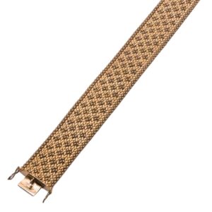 Bracelet polonais 2 tons avec décor fleurs