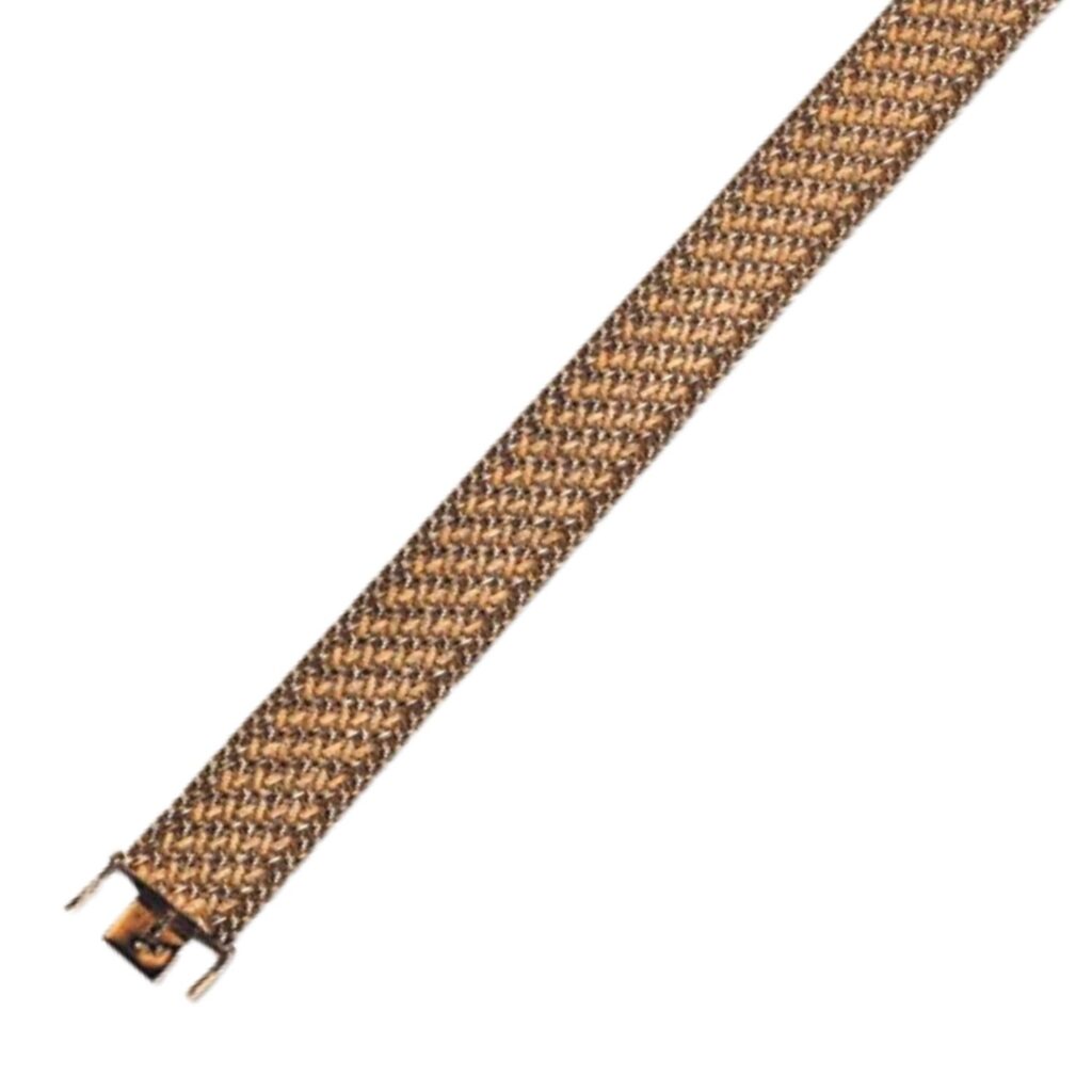 Bracelet polonais 2 tons décor diagonale