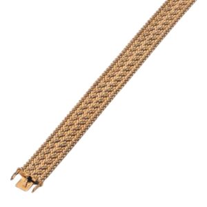 Bracelet polonais 2 tons décor vague