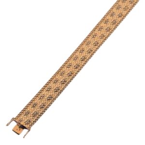 Bracelet polonais 2 tons décor fleur 2 rangs