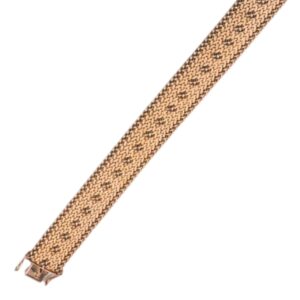 Bracelet polonais 2 tons décor fleur 1 rang