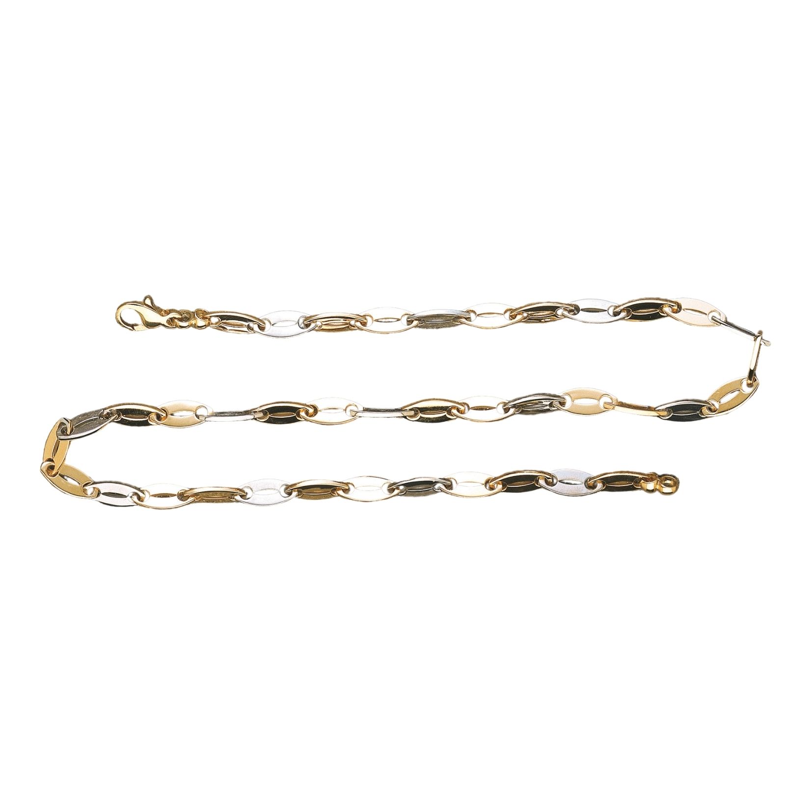 Collier ou bracelet maille plaquette ogive repercée