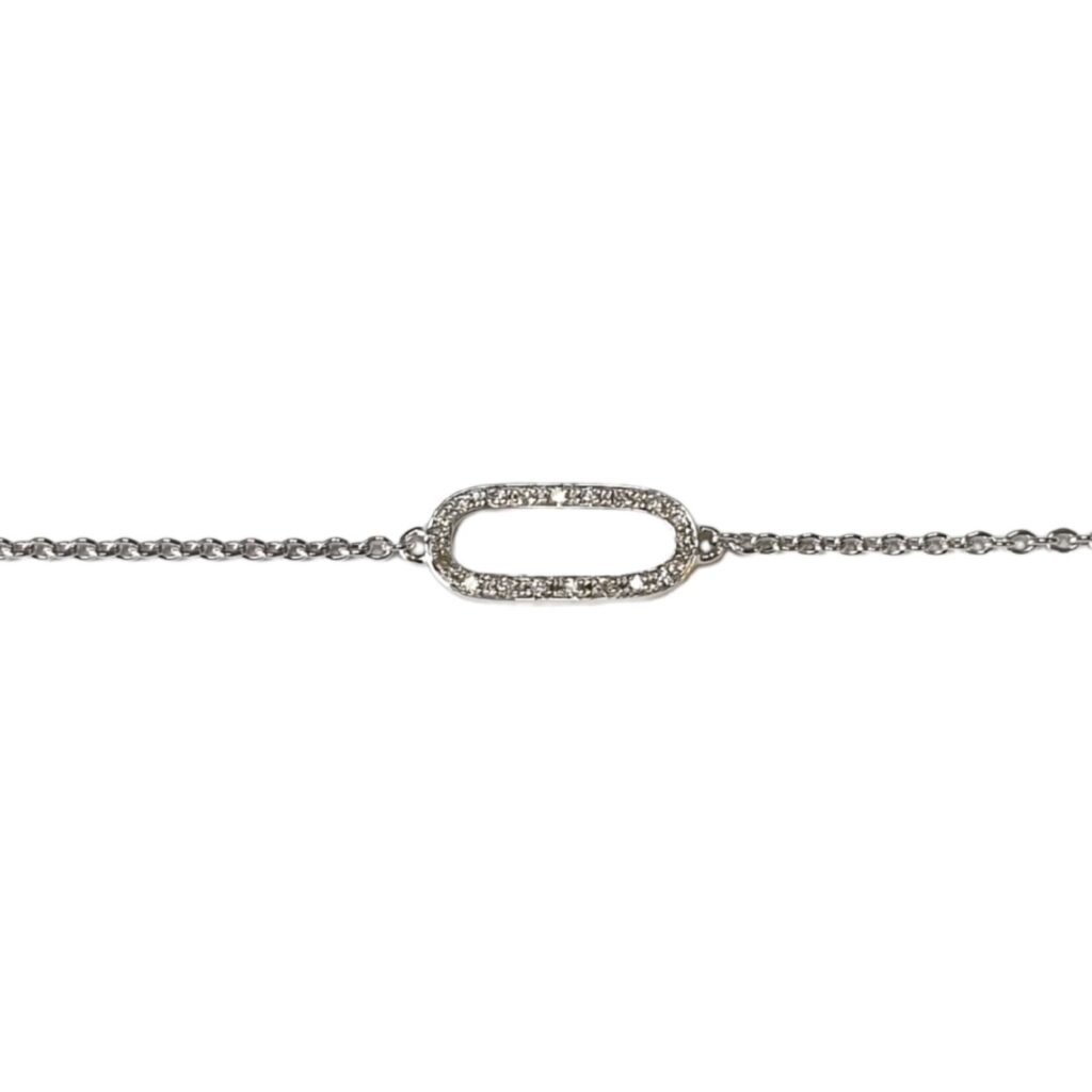 Bracelet chaînette et motif boucle ovale 2