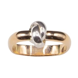 Bague carrée 1/2 jonc motif nœud