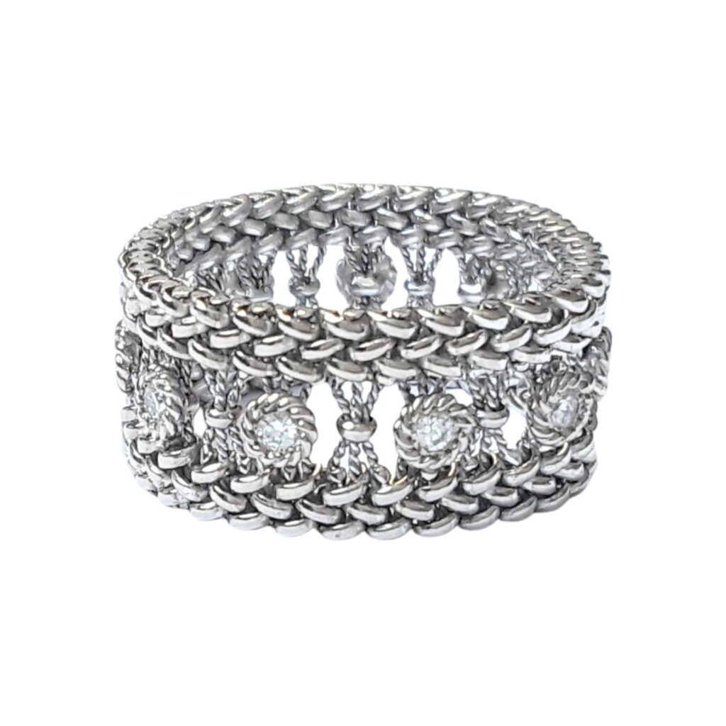 Bague florentine diamants or gris