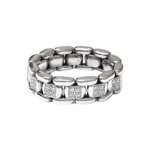 Bague grains de riz DTS or gris