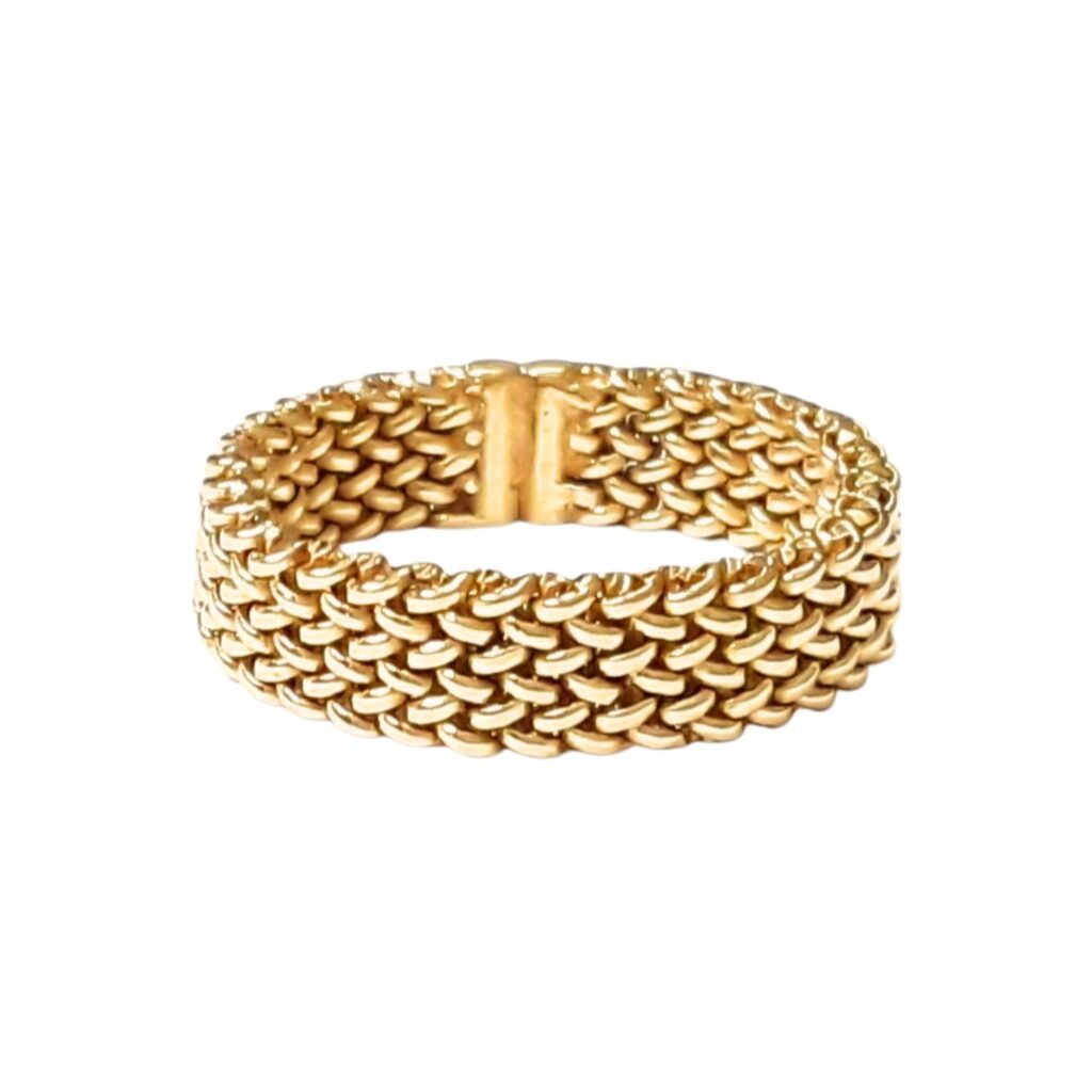 Bague polonaise souple jaune